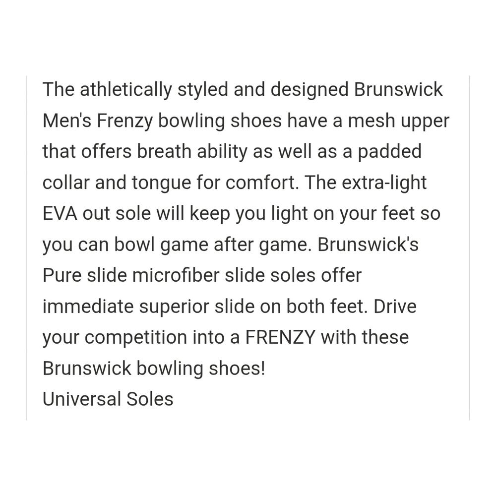 Brunswick Bowling Shoes Frenzy men's sz 12 Great condition! Black & Royal Blue - Picture 11 of 11